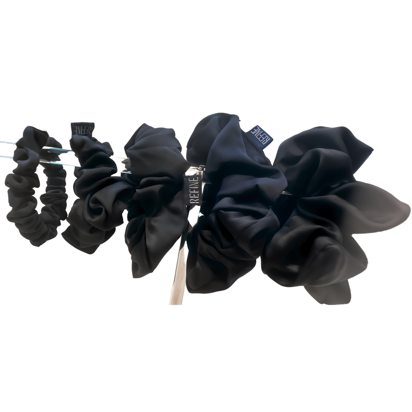 Essential Scrunchie Set (Black Satin)