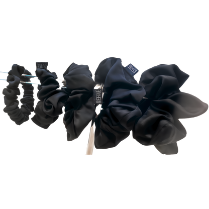 Essential Scrunchie Set (Black Satin)