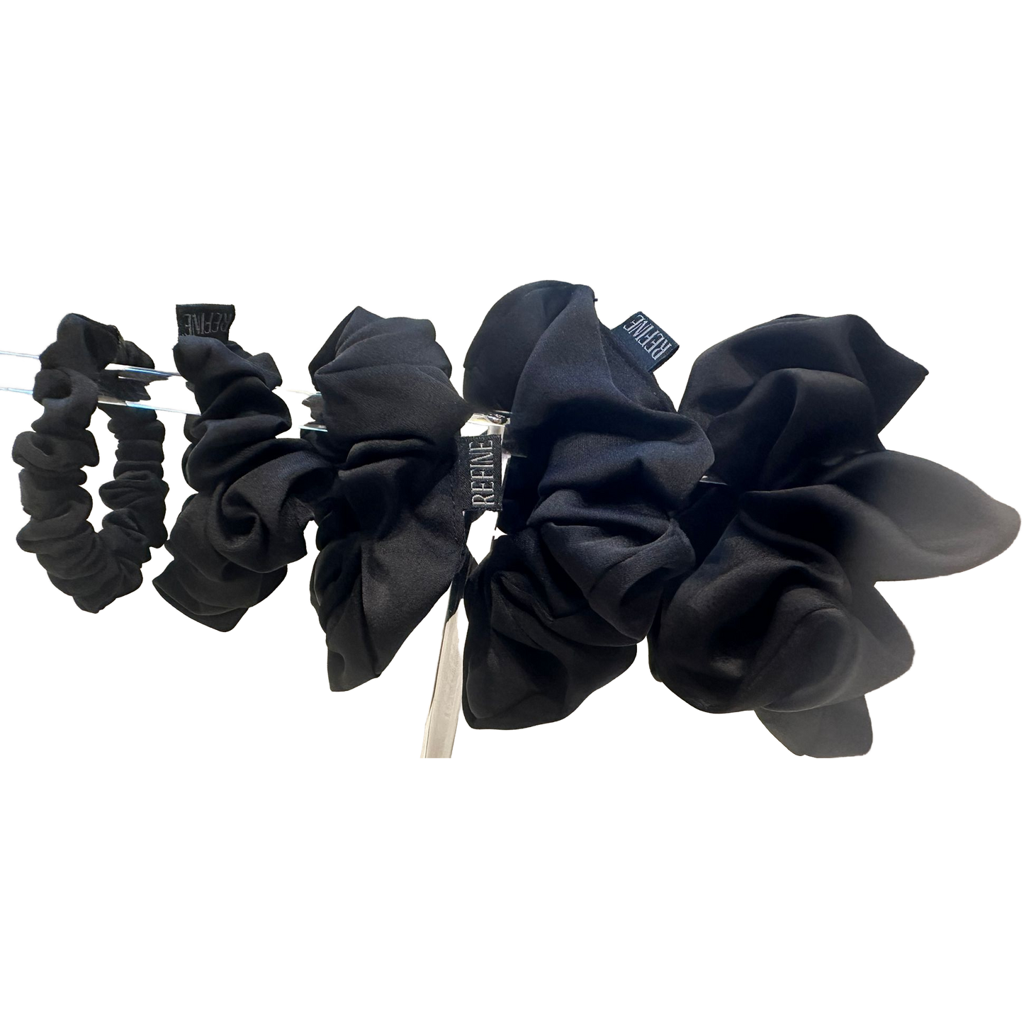 Essential Scrunchie Set (Black Satin)