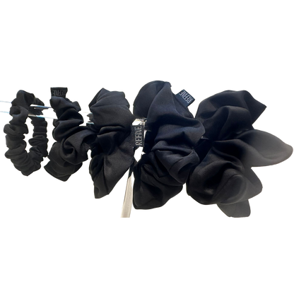 Essential Scrunchie Set (Black Satin)